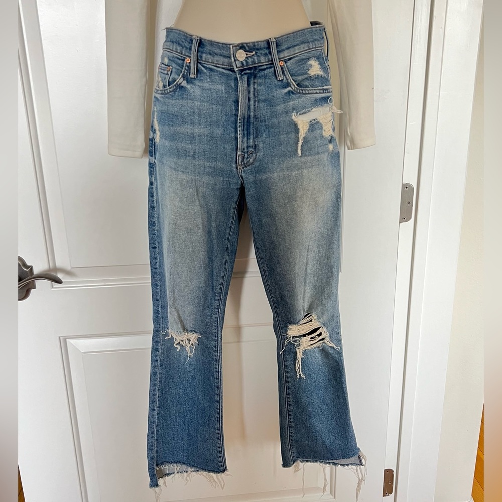 MOTHER DENIM Insider Crop Step Fray Jeans size 27